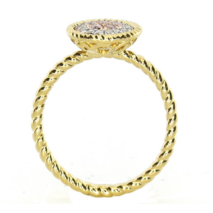 Real 0.24ct Natural Pink Purple Color Diamond Engagement Ring Round 18K VS-SI - Image 4