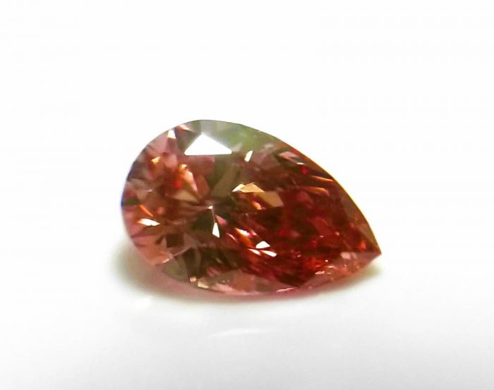 Argyle 0.15ct Natural Loose Fancy Deep Orangy Pink Pear Shape Diamond PC2 SI1