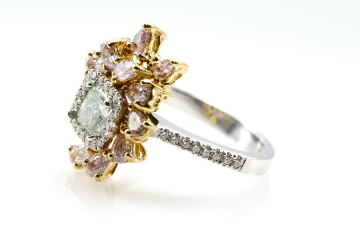 Fancy Intense Green & Pink Diamond Engagement Ring 1.61ct Natural VS1 GIA 18K - Image 2