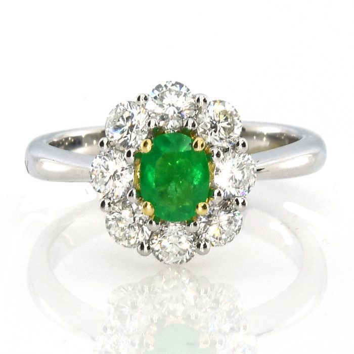 Real 1.38ct Natural Green Emerald Engagement Ring Oval Cut 18K Gold G VS2 - Image 2