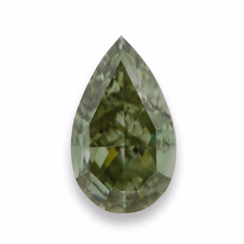 Chameleon Diamond - 1.01ct Natural Loose Fancy Gray Green Yellow Pear GIA SI2