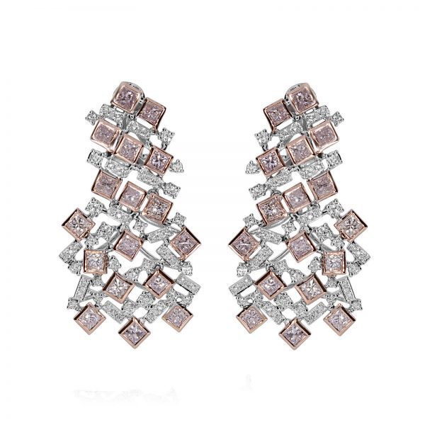 Color Diamonds Earrings - Pink Diamond Earrings Argyle Blue & Green
