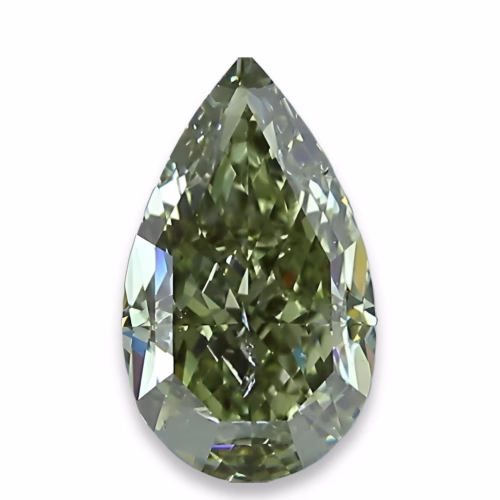 Chameleon Diamond - 1.01ct Natural Loose Fancy Dark Green Yellow Pear GIA SI2