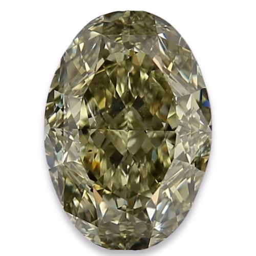 Chameleon Diamond - 2.01ct Natural Loose Fancy Dark Yellow Green Oval GIA SI2