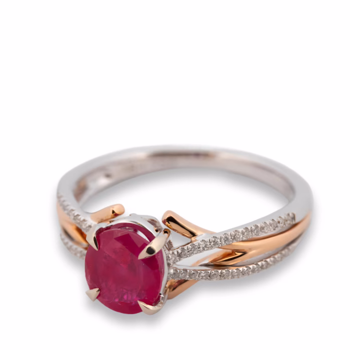 Rare 1.42ct Burma Ruby Natural Unheated Red Ruby Mogok & Diamonds Ring 18K GRS - Image 6
