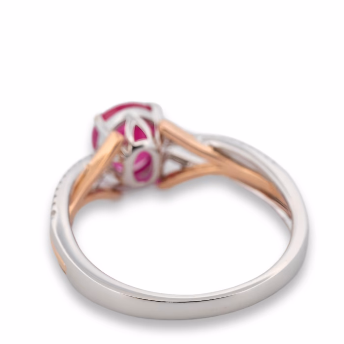 Rare 1.42ct Burma Ruby Natural Unheated Red Ruby Mogok & Diamonds Ring 18K GRS - Image 7