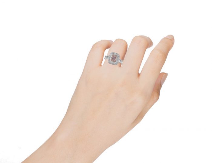 Real 1.00ct Natural Fancy Pink Diamond Engagement Ring 18K Solid Gold Cushion - Image 4