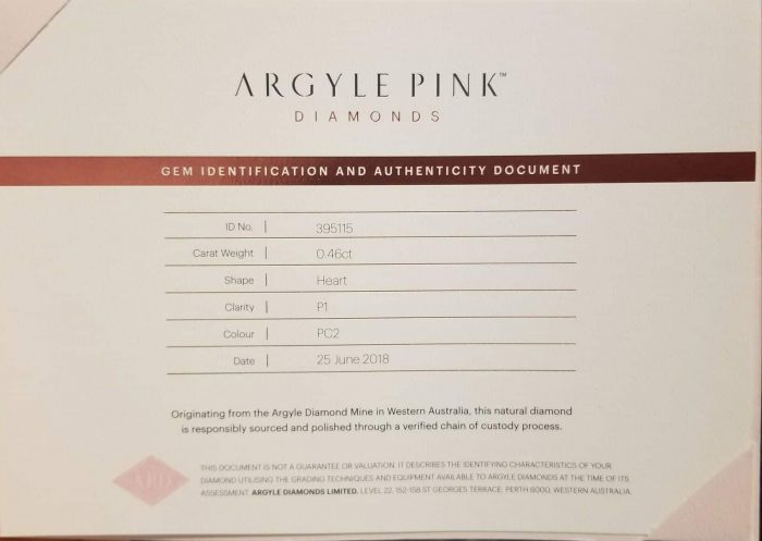 Argyle Pink Diamond - 0.46ct Natural Loose Fancy Brown Pink Color GIA Heart - Image 2