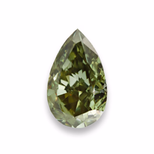 Chameleon Diamond - 0.30ct Natural Loose Fancy Gray Yellow Green Pear GIA SI1