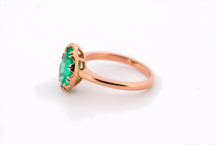 Colombian Emerald 1.69ct Natural Green Emerald Gold Engagement Ring 18K GIA - Image 6