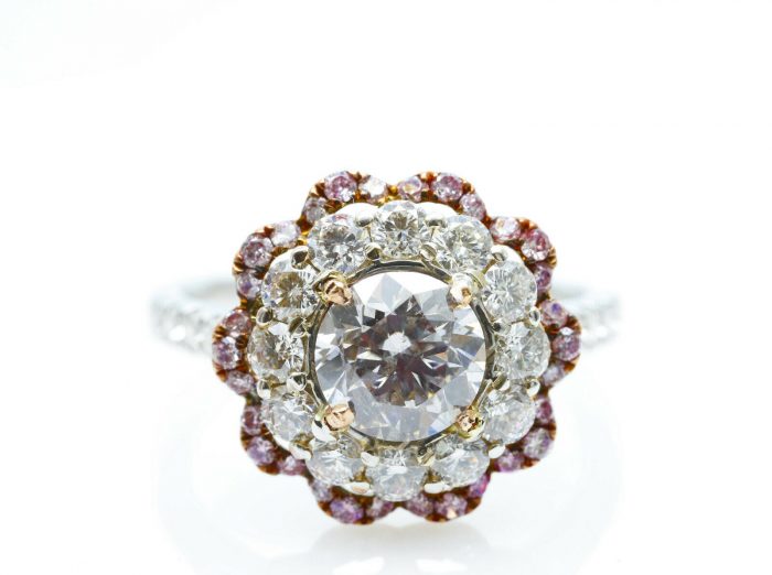 GIA 1.97ct Natural Argyle Fancy Faint Pink Diamond GIA 18K Engagement Ring