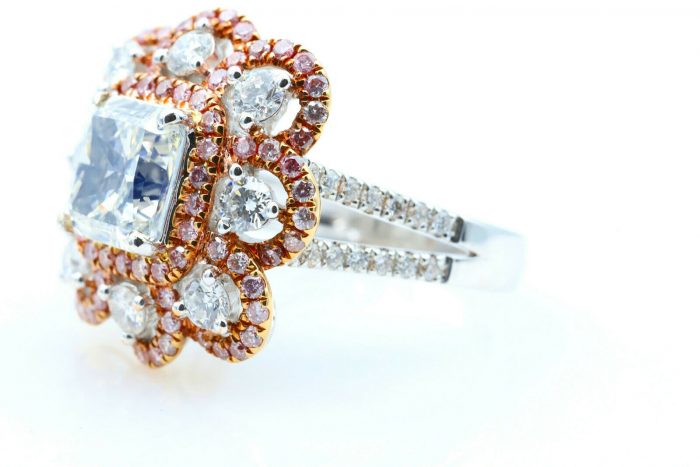 Real 3.92ct Natural Fancy Light Blue & Pink Diamonds Engagement Ring GIA 18K SI1 - Image 4