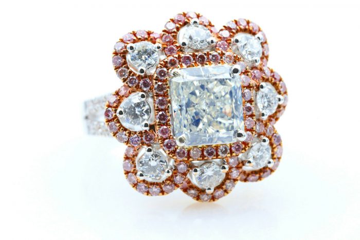 Real 3.92ct Natural Fancy Light Blue & Pink Diamonds Engagement Ring GIA 18K SI1 - Image 6
