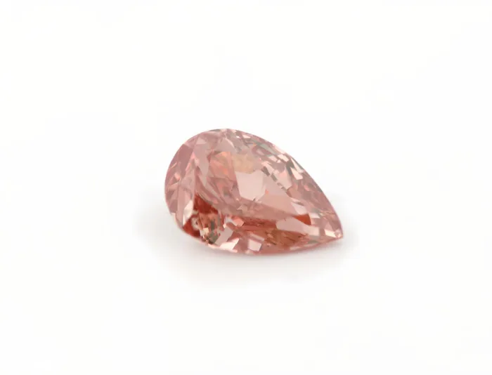 0.55ct Pink Diamond - Natural Loose Fancy  Intense Orangy Pink Color SI1 Pear - Image 4