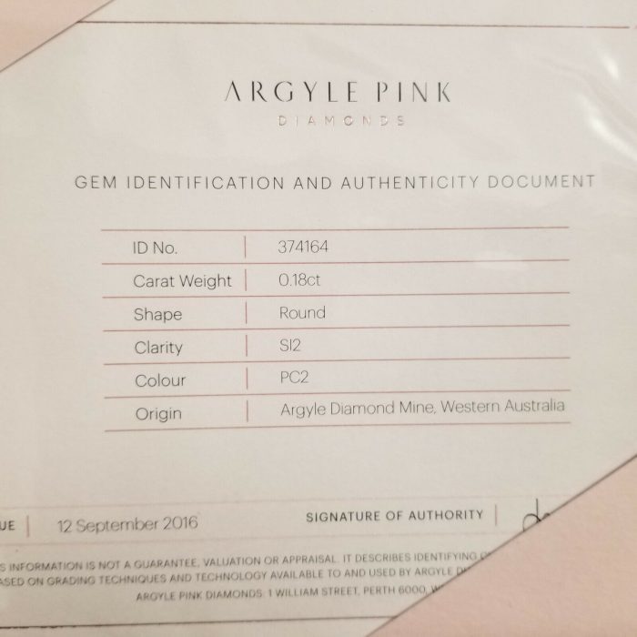 Argyle 0.18ct Natural Loose Fancy Deep Pink Color Diamond Round PC2 Certified SI - Image 3