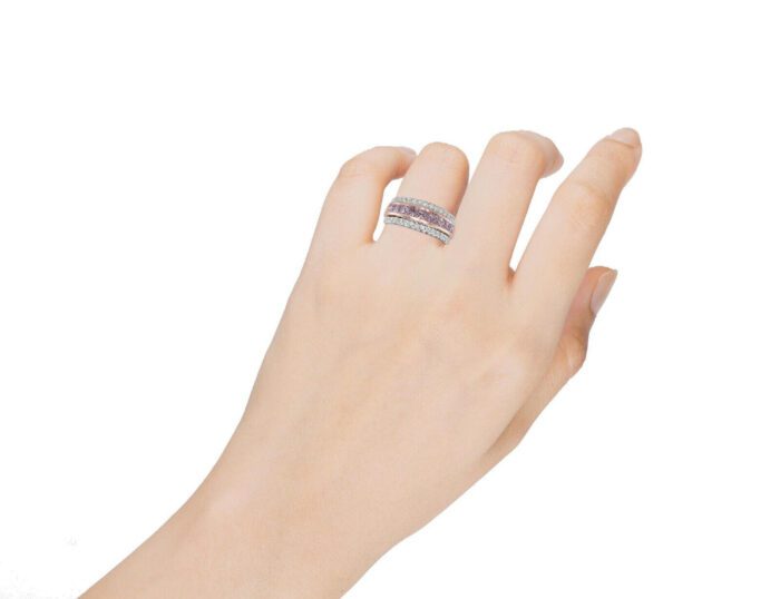 Argyle 1.78ct Natural Fancy Pink & White Diamonds Engagement Ring 18K Rose Gold - Image 3