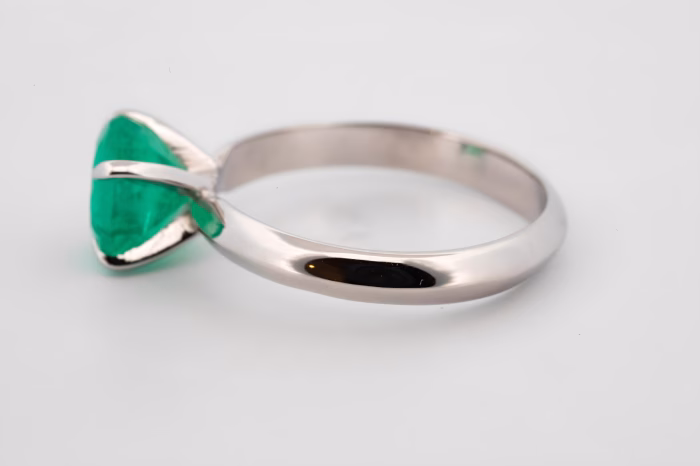 Brazil Emerald 2.02ct Natural Green Emerald Gold Engagement Ring GIA F1 Round - Image 4