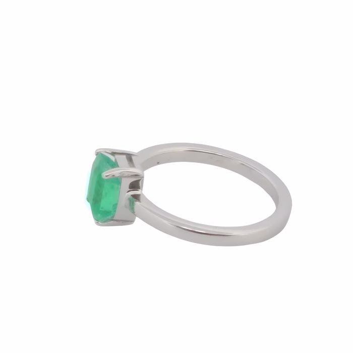 Colombian Emerald 1.35ct Natural Green Emerald Gold Engagement Ring 14K GIA - Image 4