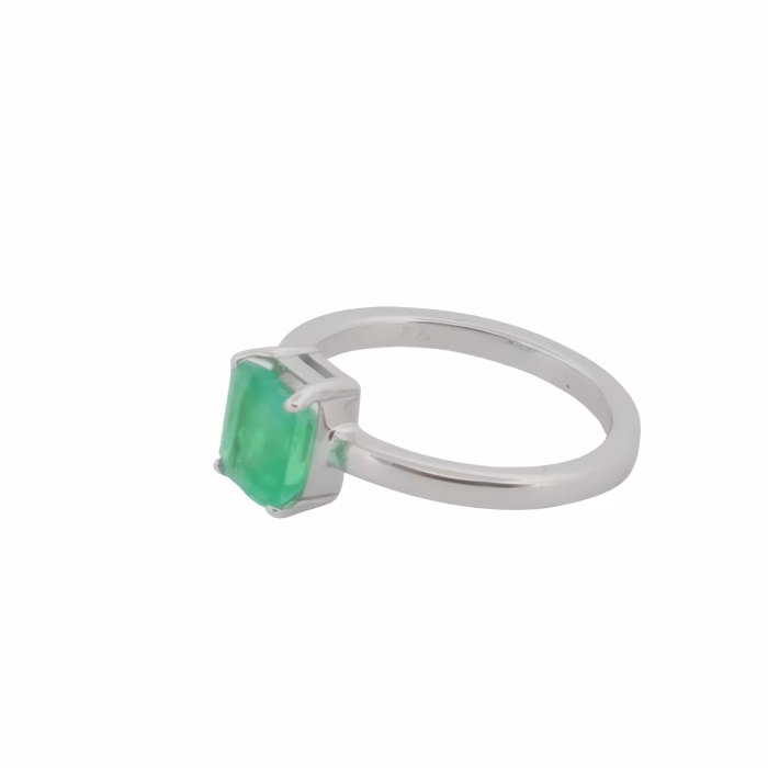Colombian Emerald 1.35ct Natural Green Emerald Gold Engagement Ring 14K GIA - Image 7