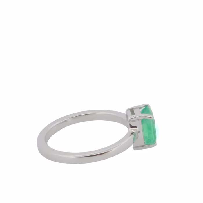 Colombian Emerald 1.35ct Natural Green Emerald Gold Engagement Ring 14K GIA - Image 8