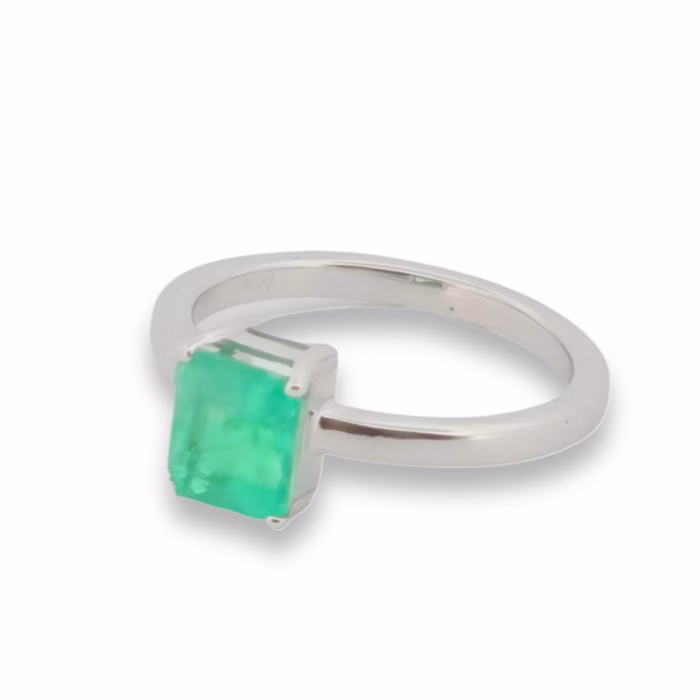 Colombian Emerald 1.35ct Natural Green Emerald Gold Engagement Ring 14K GIA - Image 10
