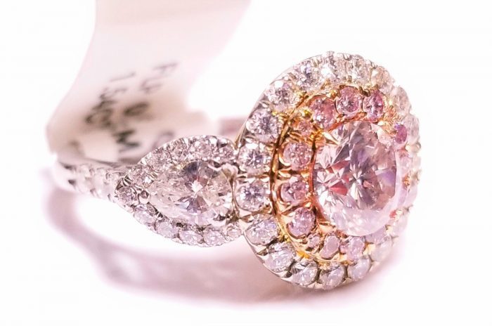 2.63ct Natural Fancy Light Pink Engagement Ring GIA Round 18K Multi Tone Gold - Image 4