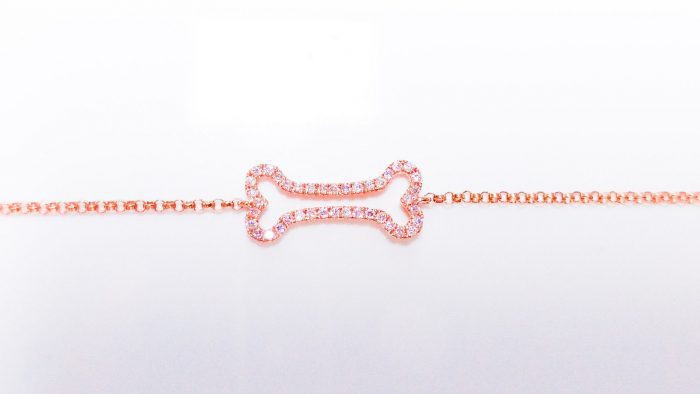 ARGYLE Pink Diamonds – Animals Bracelet 0.12ct Natural Fancy Pink Dog Bone 18K