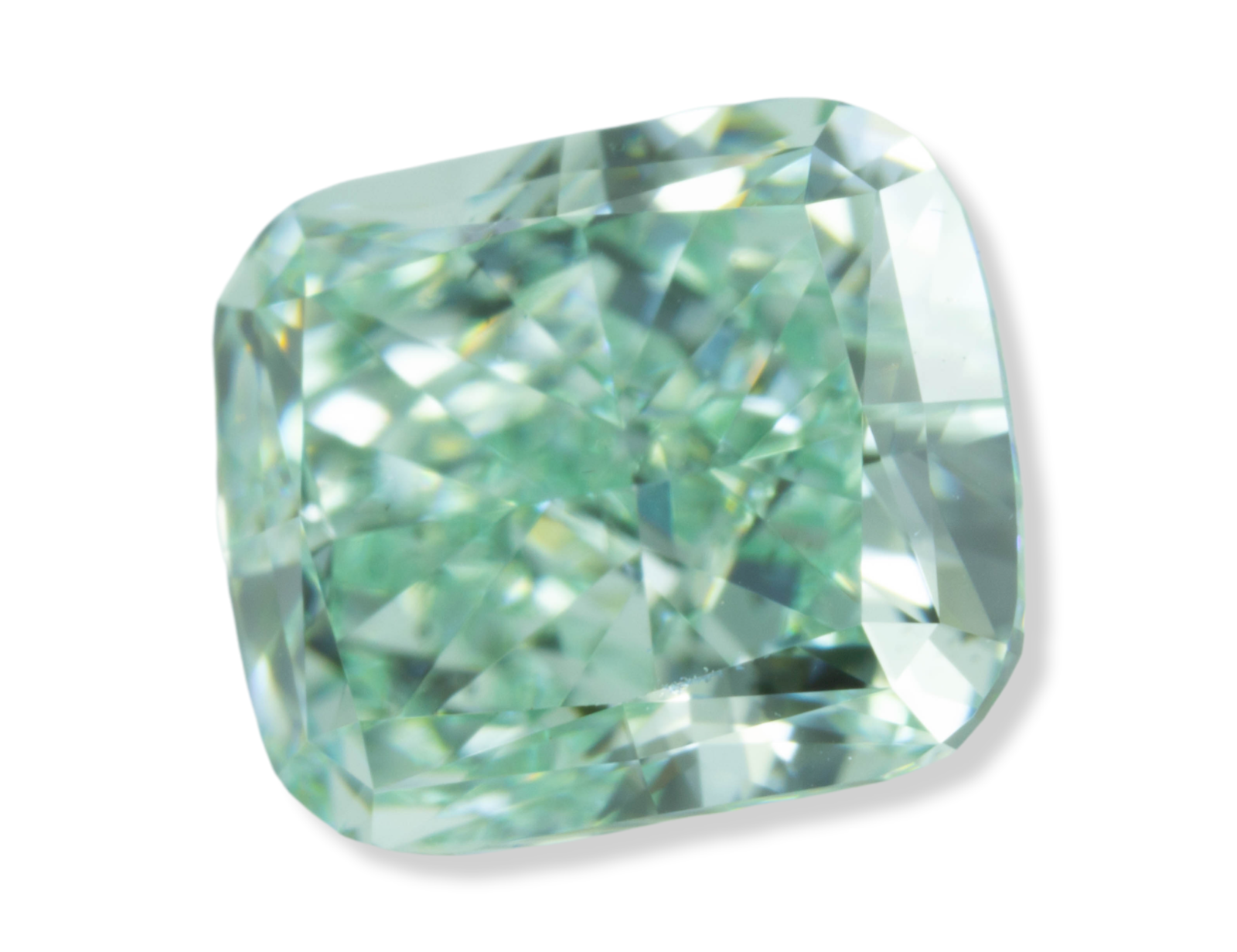 Loose Cushion Cut Diamond Fancy Green Color 1.02 Carat VS1 Natural Enhanced 