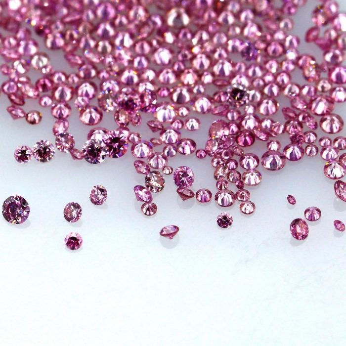 Natural Fancy Intense Pink 0.002 ct to 0.08 ct Round cut Diamonds Parcel Melles - Image 4