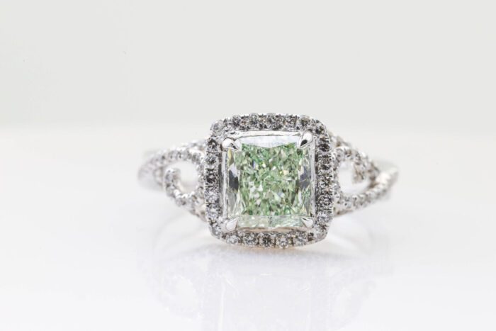 2.22ct Natural Fancy Light Green Diamond Engagement Ring GIA 18K White Gold - Image 11