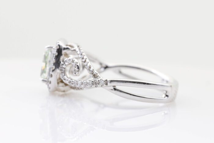 2.22ct Natural Fancy Light Green Diamond Engagement Ring GIA 18K White Gold - Image 4