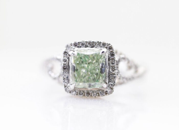 2.22ct Natural Fancy Light Green Diamond Engagement Ring GIA 18K White Gold - Image 5