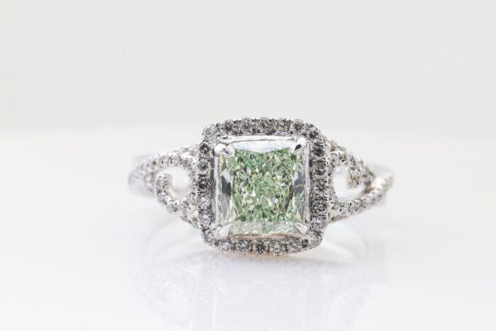 2.22ct Natural Fancy Light Green Diamond Engagement Ring GIA 18K White Gold - Image 7
