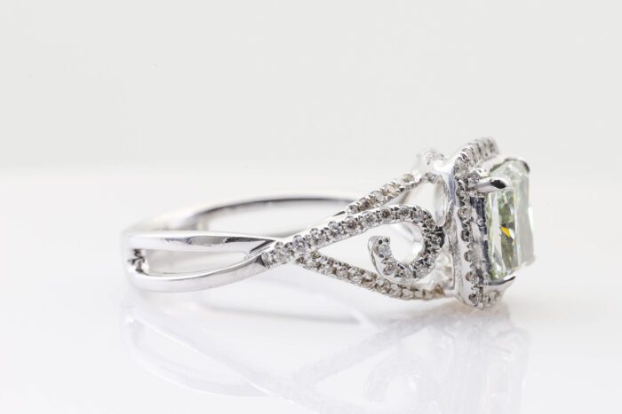 2.22ct Natural Fancy Light Green Diamond Engagement Ring GIA 18K White Gold - Image 10