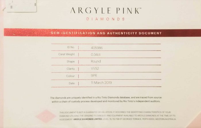 Argyle Pink Diamond - 0.34ct Natural Loose Fancy Light Pink 9PR Color GIA VVS2 - Image 3