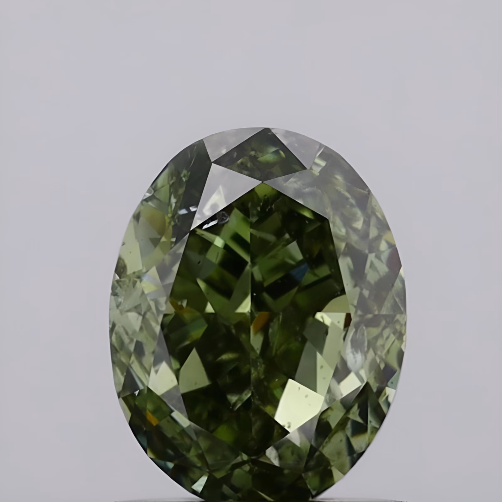 Chameleon Diamond - 1.00ct Natural Loose Fancy Dark Yellow Green Oval GIA SI2 - Image 4
