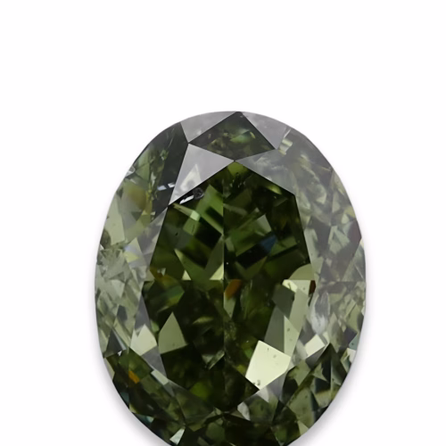 Chameleon Diamond - 1.00ct Natural Loose Fancy Dark Yellow Green Oval GIA SI2