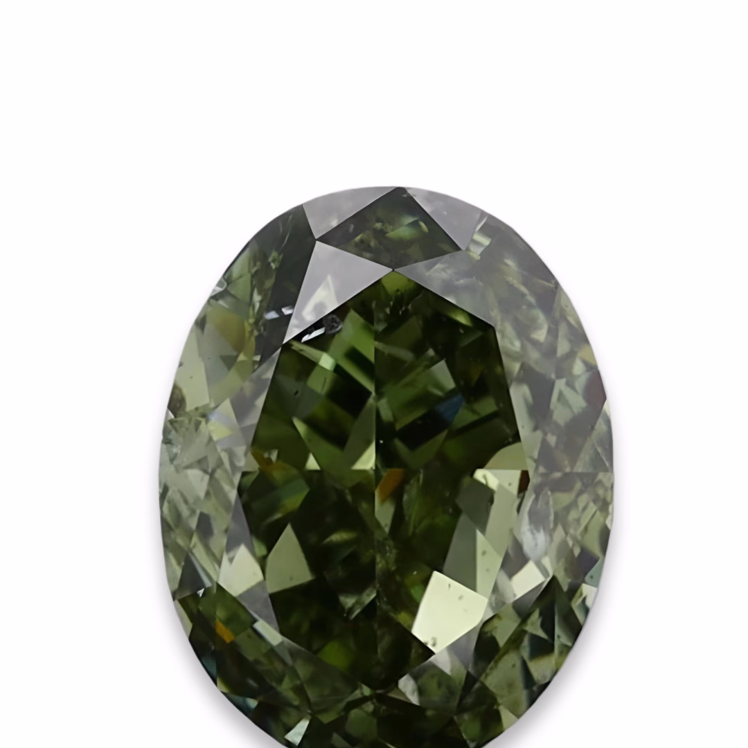 Chameleon Diamond - 1.00ct Natural Loose Fancy Dark Yellow Green Oval GIA SI2