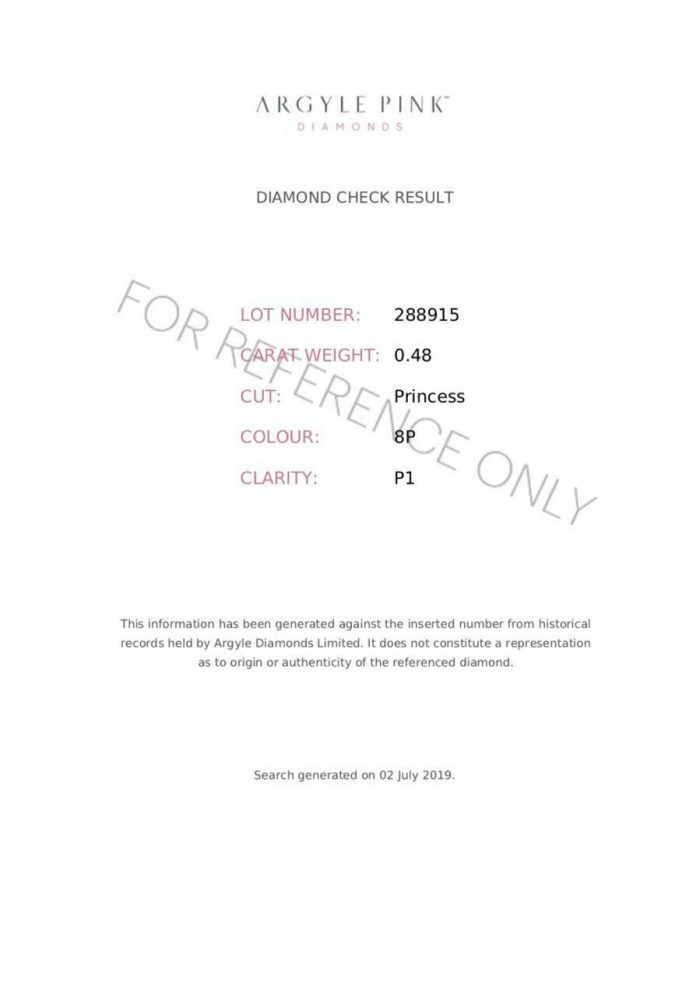 Pink Diamond - 0.48ct ARGYLE Natural Loose Fancy Purplish Pink GIA Princess - Image 4