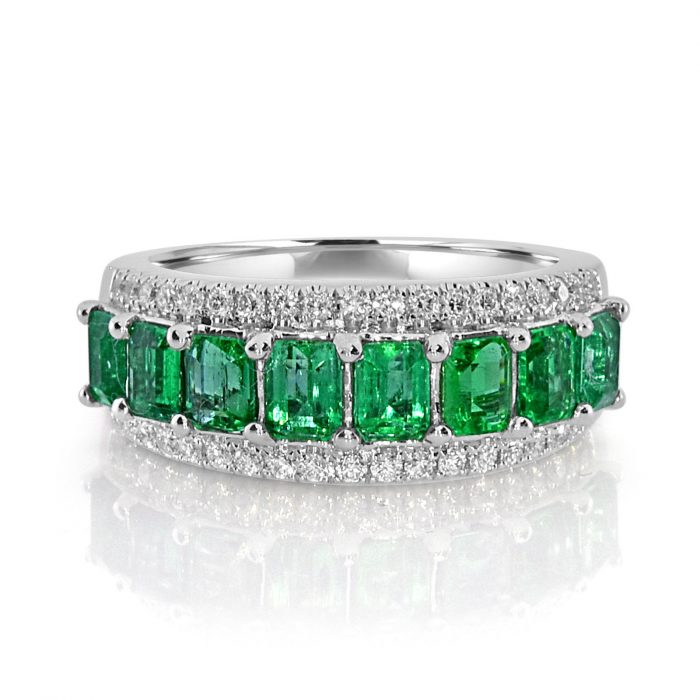 Real 2.13ct Natural Green Emerald & Diamonds Engagement Ring 18K Solid Gold - Image 2