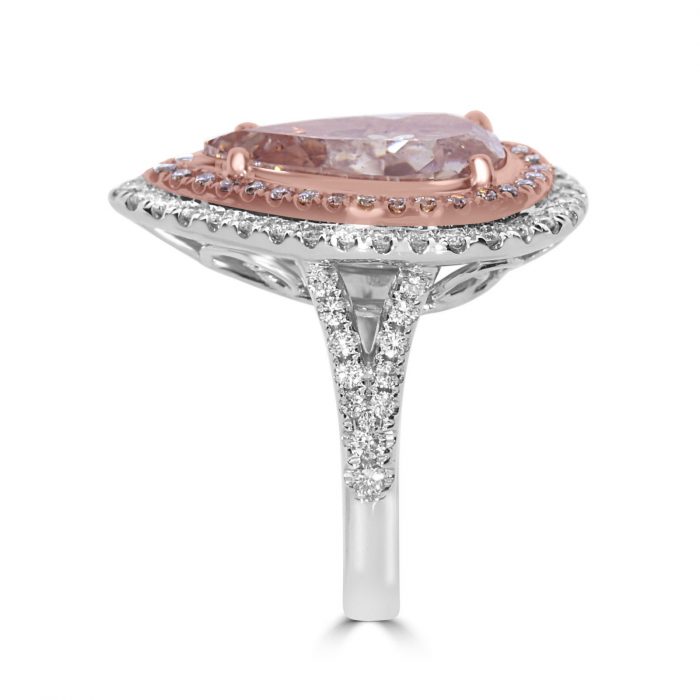 GIA 6.04ct Natural Light Pink Diamond Engagement Ring 18K Pear - Image 3
