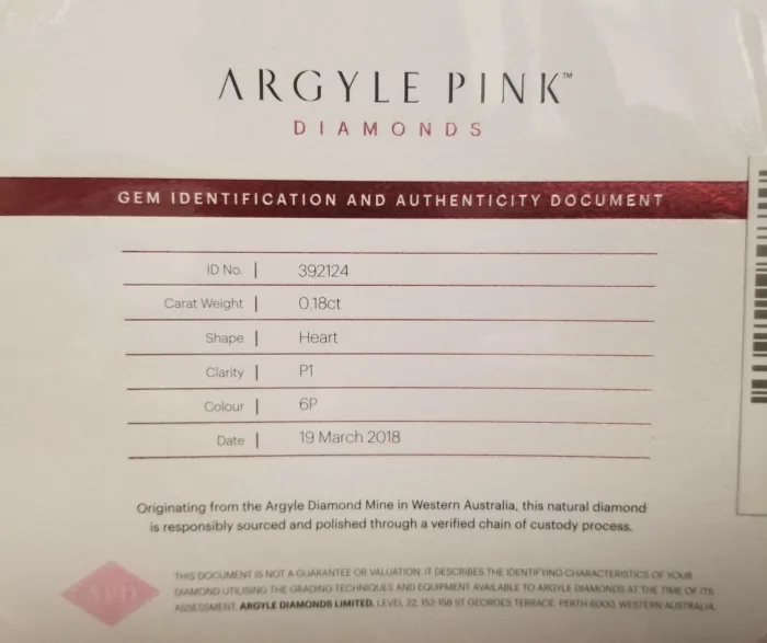 0.18ct Natural Loose Fancy Intense Pink 6P Diamond From Argyle AUS GIA Heart SI2 - Image 3