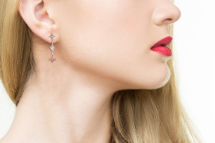 0.85ct Fancy Pink Diamonds Earrings 18K All Natural 2 Grams Real Gold Princess - Image 4