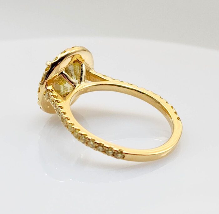 Big Fine 3.12ct Natural Fancy Yellow Round Diamond Engagement Ring GIA 18K Gold - Image 12