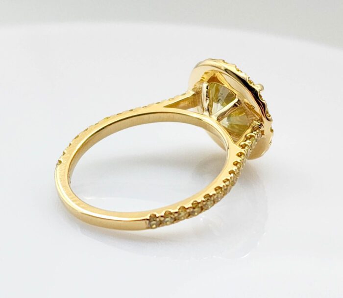 Big Fine 3.12ct Natural Fancy Yellow Round Diamond Engagement Ring GIA 18K Gold - Image 13