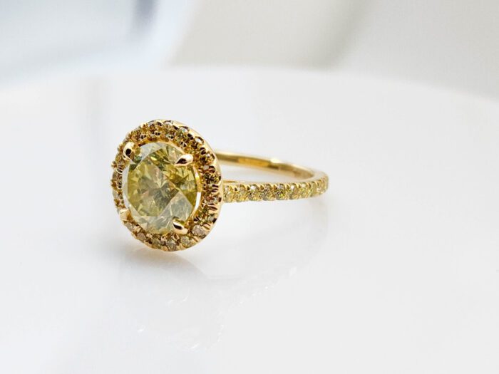 Big Fine 3.12ct Natural Fancy Yellow Round Diamond Engagement Ring GIA 18K Gold - Image 10