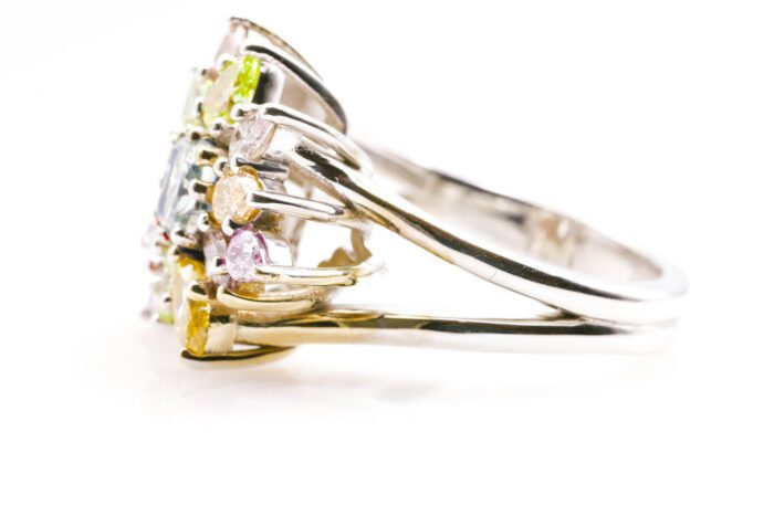 Engagement Diamond Ring 2.30ct Natural Fancy Blue Green Orange Pink Yellow GIA - Image 7