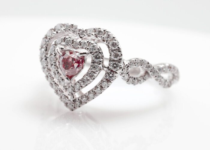 Pink Diamond Ring - Natural Fancy Deep Pink Diamond Ring 1.03ct GIA 18K Heart - Image 4