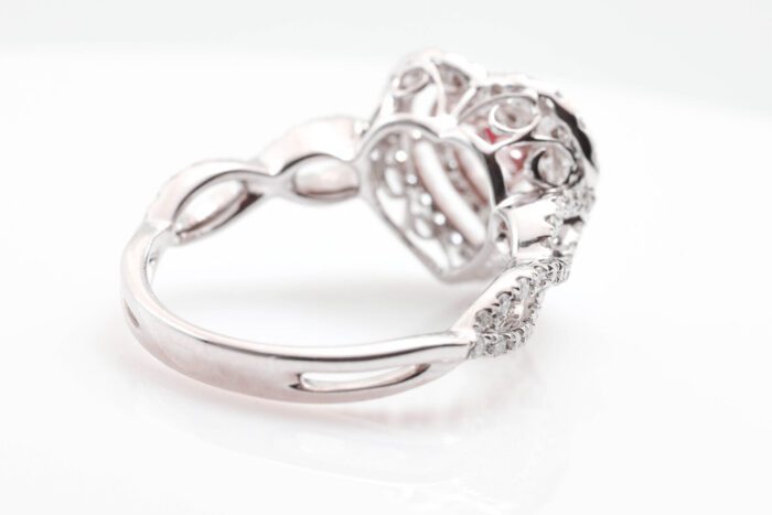 Pink Diamond Ring - Natural Fancy Deep Pink Diamond Ring 1.03ct GIA 18K Heart - Image 7