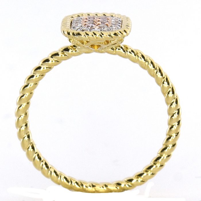 Real 0.19ct Natural Pink Purple Color Diamond Engagement Ring Radiant 18K VS-SI - Image 4